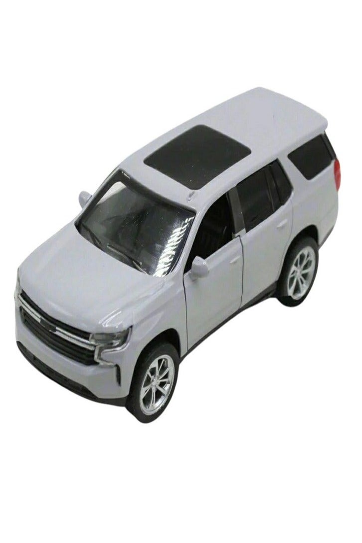 داي كاست سيارة شيفروليه تاهو SUV نموذج مصبوب بمقياس 1/46 مع أضواء وصوت – سيارة رياضية مصنوعة من سبيكة معدنية مصبوبة – أبواب أمامية تفتح – الحجم حوالي 12.7 سم (بدون علبة - رمادي) - Image 1