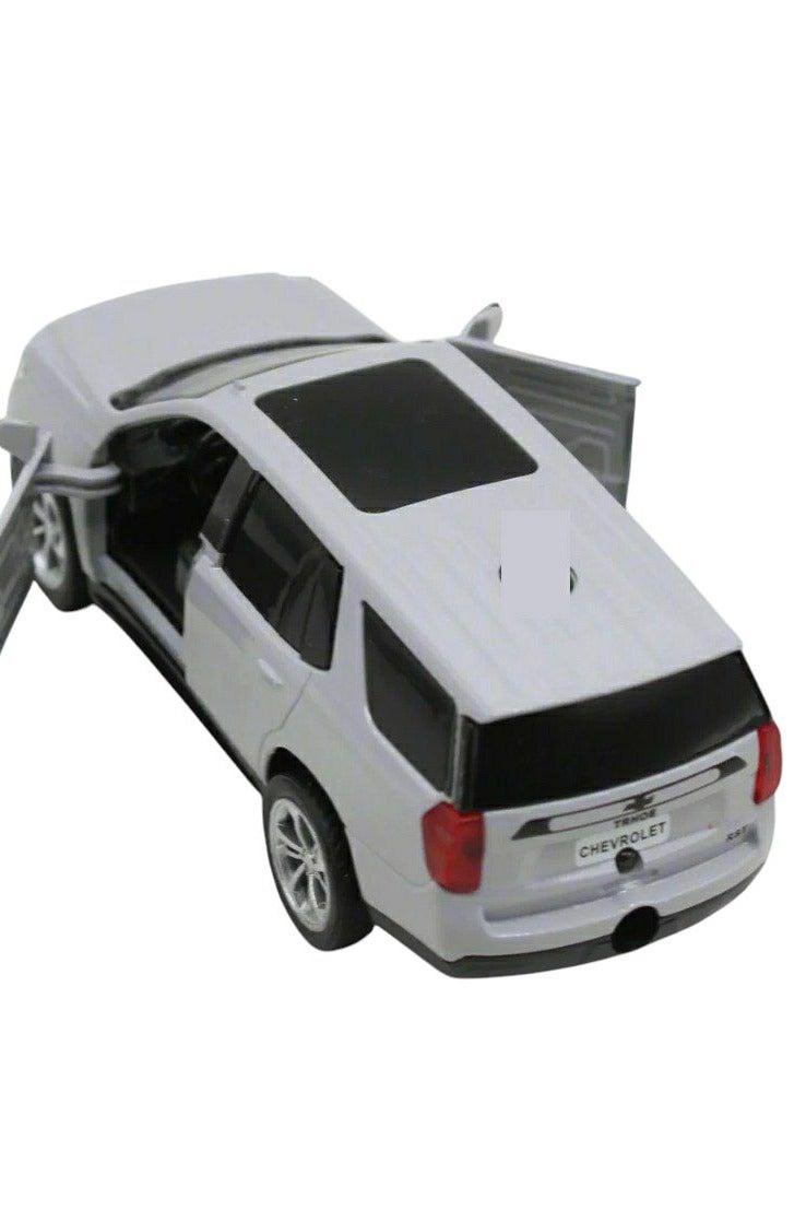 داي كاست سيارة شيفروليه تاهو SUV نموذج مصبوب بمقياس 1/46 مع أضواء وصوت – سيارة رياضية مصنوعة من سبيكة معدنية مصبوبة – أبواب أمامية تفتح – الحجم حوالي 12.7 سم (بدون علبة - رمادي) - Image 2