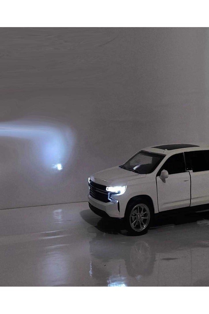 داي كاست سيارة شيفروليه تاهو SUV نموذج مصبوب بمقياس 1/46 مع أضواء وصوت – سيارة رياضية مصنوعة من سبيكة معدنية مصبوبة – أبواب أمامية تفتح – الحجم حوالي 12.7 سم (بدون علبة - رمادي) - Image 3