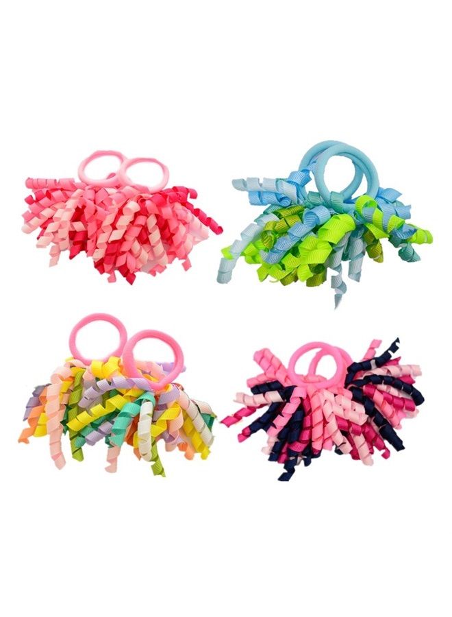 PIDOUDOU Pack of 18 Mix Color Boutique Girls' Curly Korker Bow Hair Ties - Image 1