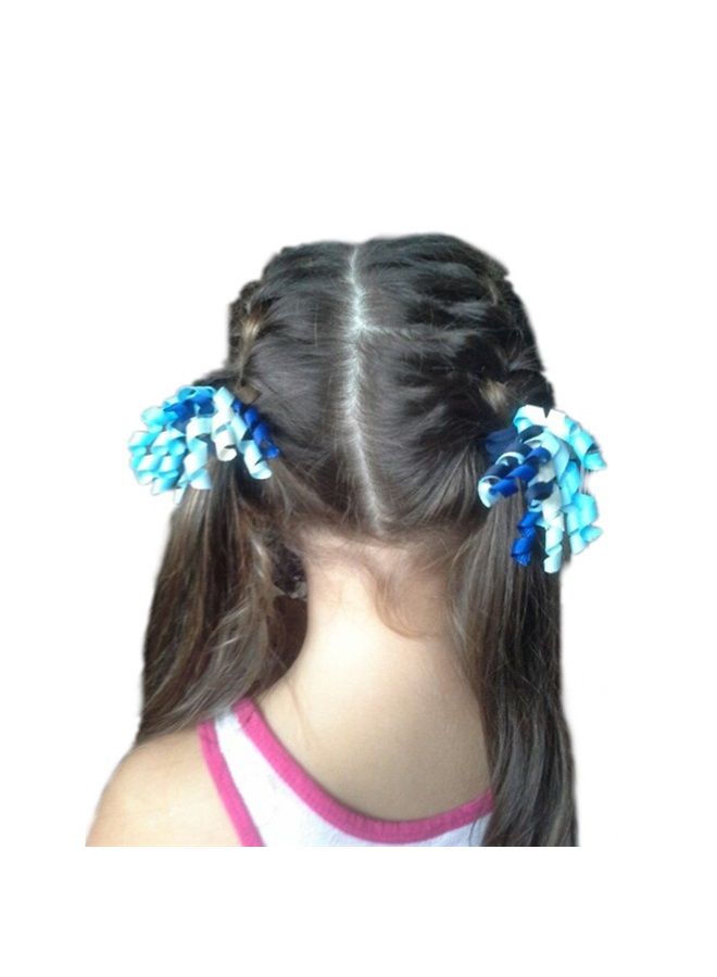 PIDOUDOU Pack of 18 Mix Color Boutique Girls' Curly Korker Bow Hair Ties - Image 4