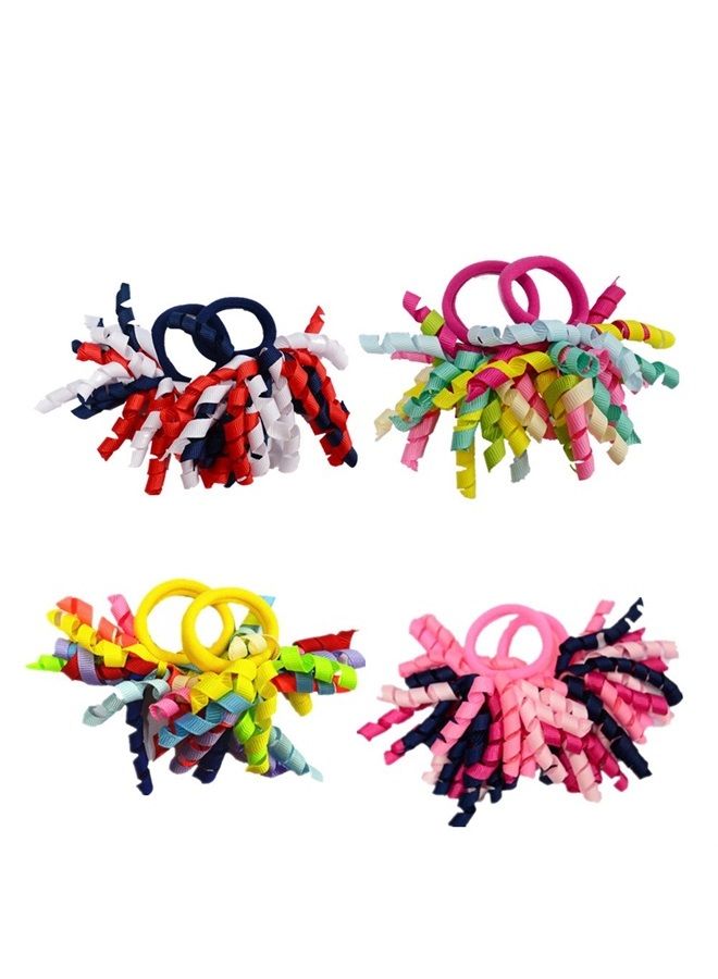 PIDOUDOU Pack of 18 Mix Color Boutique Girls' Curly Korker Bow Hair Ties - Image 2