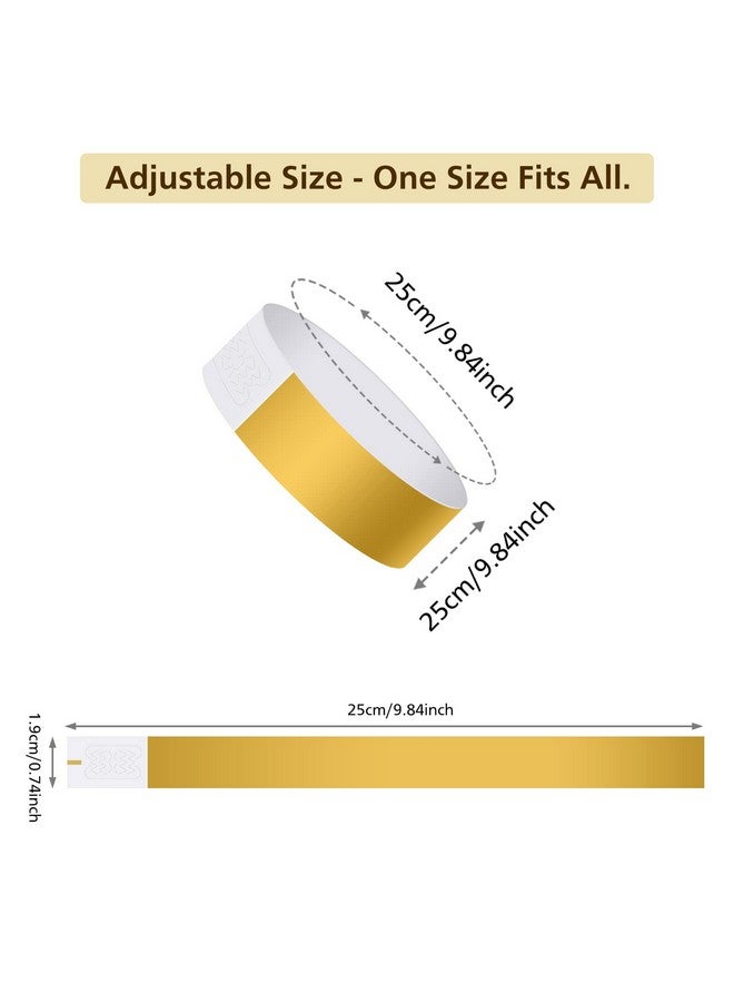 MIAHART Paper Wristbands For Events 300 Pcs Gold Event Wristbands Waterproof Party Wristbands Arm Bands For Events Lightweight Concert Wristbands (Gold) - Image 3
