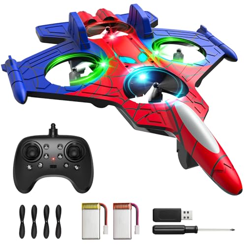 Motivekit Spider Mini Drone Foam Remote Control Airplane for Kids 24GHz RC Jet with LED Lights 360 Stunt Flips and Rolls Easy to Fly Toy Plane Gift for 8 9 10 12 Year Old Boys Girls - Image 1