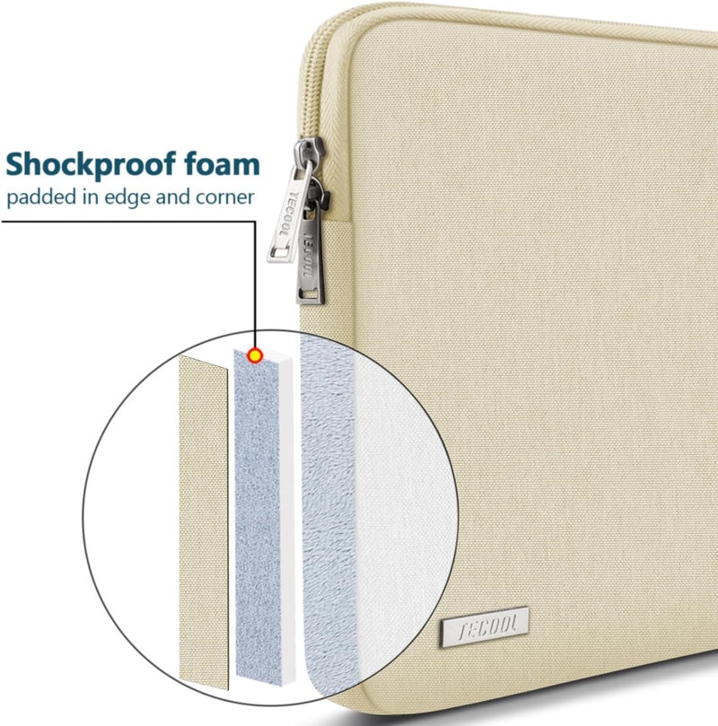 تيكول حقيبة مقاس 13-13.3 بوصة لأجهزة MacBook Air 13 13.6 M4 M3 M2 M1 2025 2024-2010، MacBook Pro 13 M2 M1 2022-2012، MacBook Pro 14 M4 M3 M2 2024-2019، حقيبة كمبيوتر محمول مقاس 13 بوصة، بيج - Image 4
