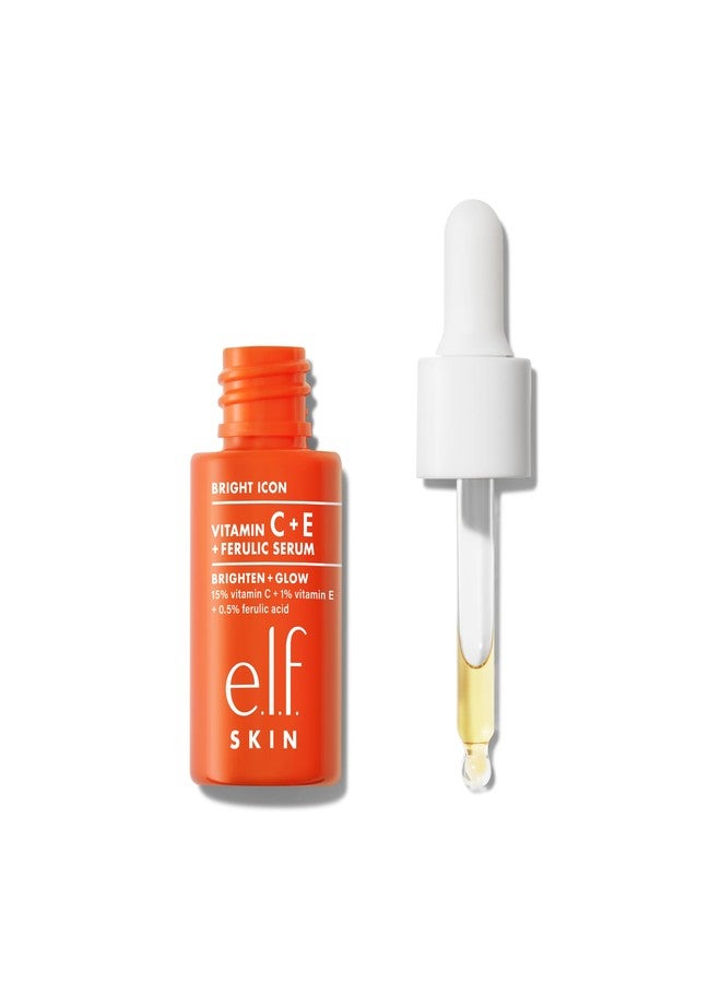 elf e.l.f. SKIN Bright Icon Vitamin C + E + Ferulic Serum Mini, Brightening & Soothing Face Serum, Helps Even Skin Tone, Vegan & Cruelty-Free, 0.5 fl oz - Image 1