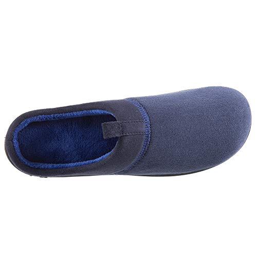 Isotoner Men's Classic Microterry Slippers - Cooling Gel-Infused Memory Foam, Indoor/Outdoor Soles, Machine Washable, Microterry Navy Blue, 8-9 - Image 4
