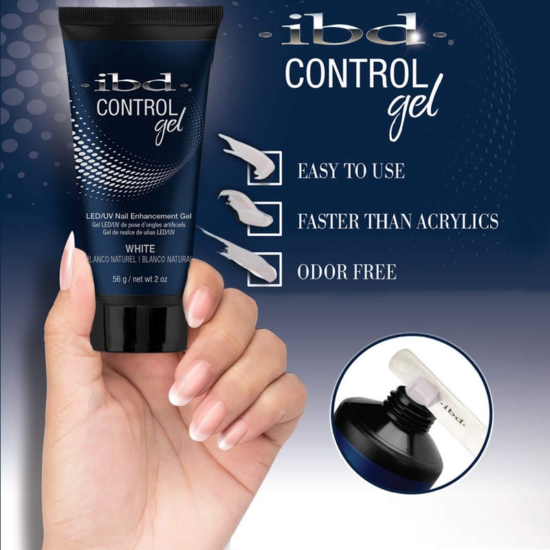IBD Pro-Hybrid Nail Control Gel, White LED/UV Nail Enhancement Gel, 2 oz - Image 3