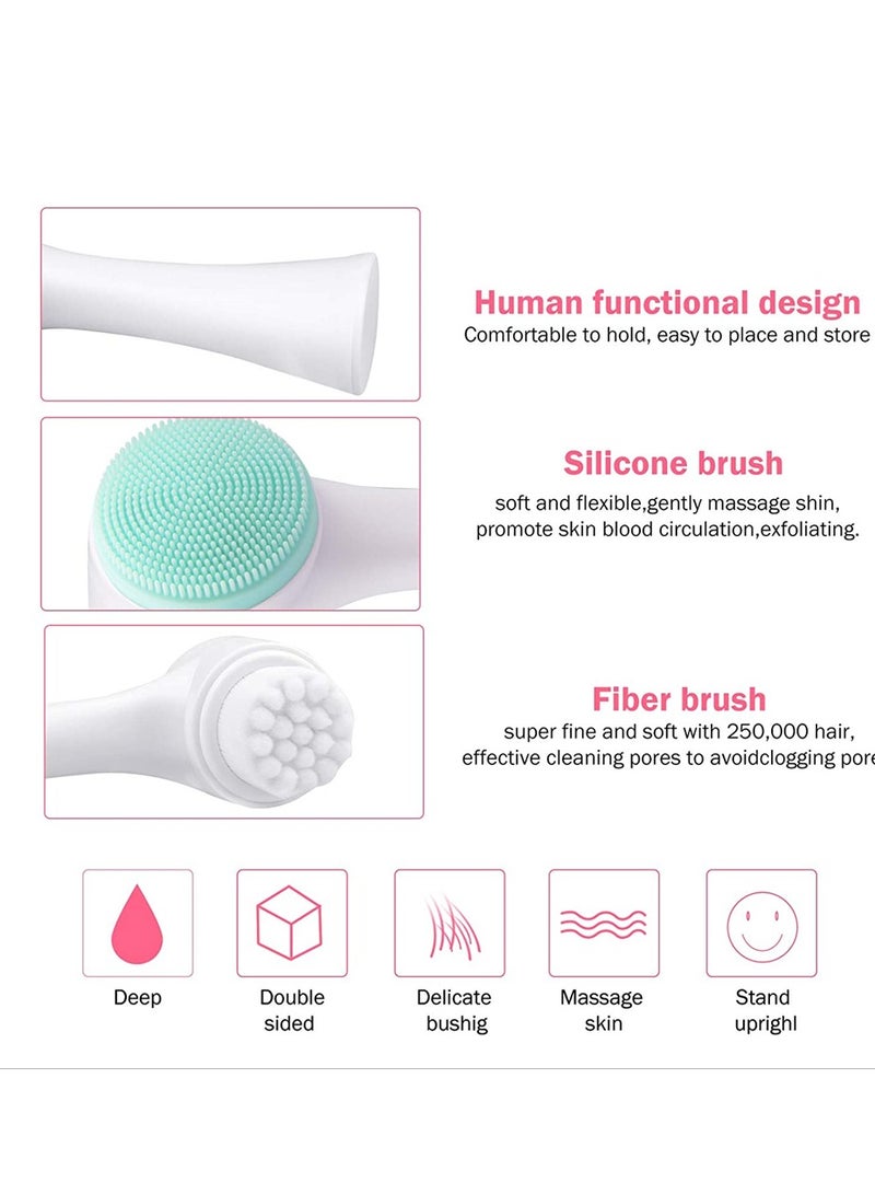 KASTWAVE Manual Facial Cleansing Brush And Pore Cleansing Manual Dual Face Brush For Sensitive, Delicate, Dry Skin - Image 4