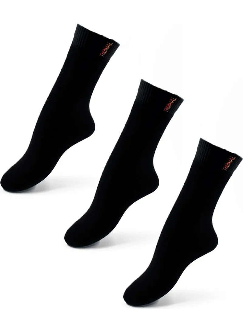 DAYCO Premium Black Color Men's Seamless Thermal Socks 3-Piece Advantage Pack