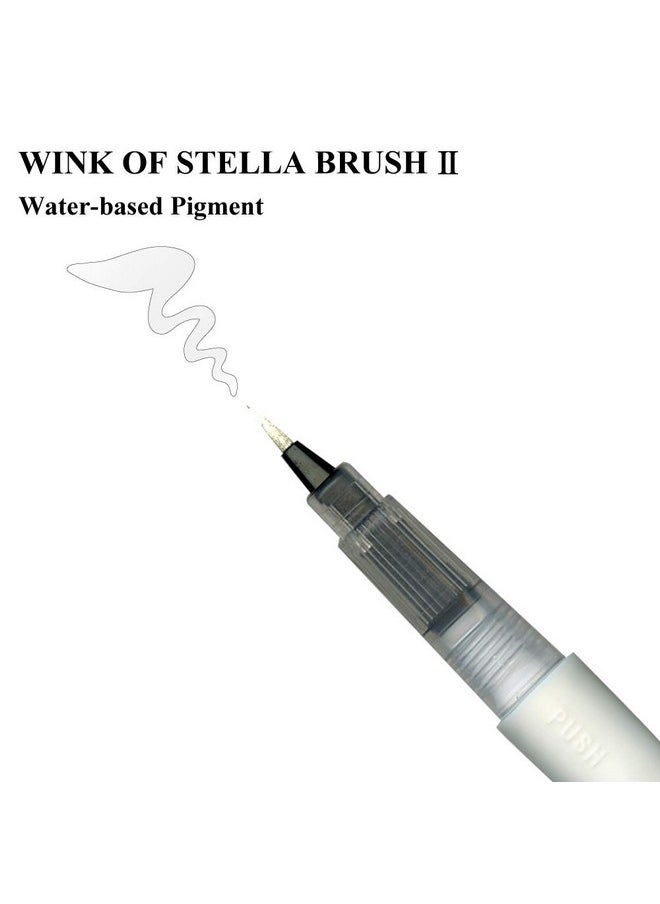 Kuretake - Zig Wink Of Stella Brush Ii Glitter Clear & 2 Refills Shimmer And Sparkle Pens For Card Making Craft Made In Japan - Image 1