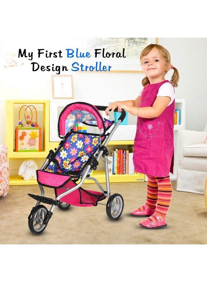 fash n kolor® Baby Doll Stroller Gift for Kids, Toy Doll Stroller with Adjustable Canopy & Storage Basket Push Pram Baby Stroller for Dolls - Foldable Doll Stroller for Pretend Play Dolls Accessories - Image 5