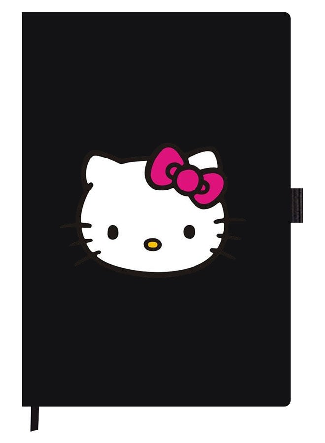 Theodor دفتر ملاحظات بتصميم A5 سميك باللون الأسود مع غلاف مقوى، Hello Kitty - Image 1