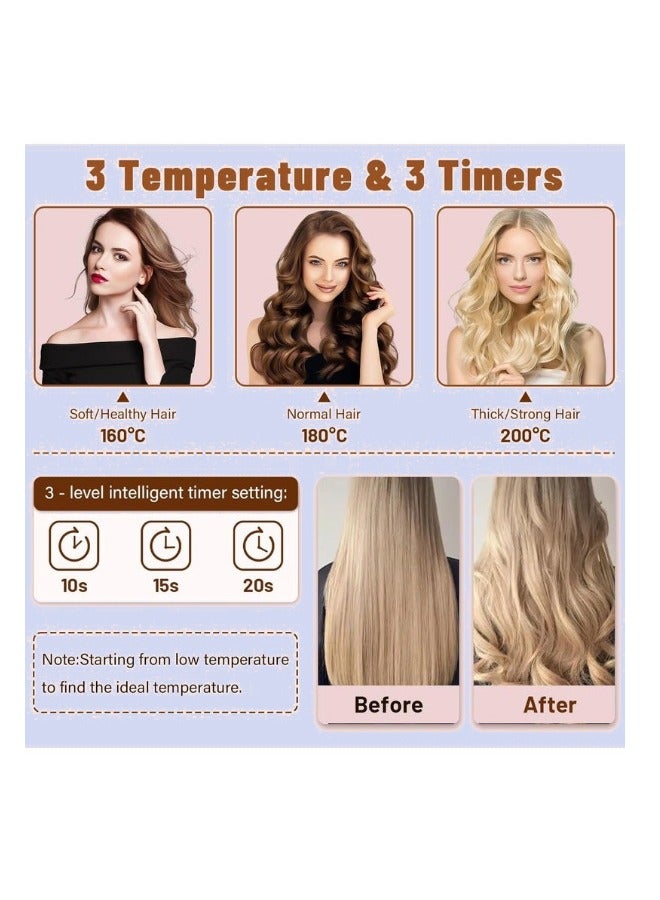 Beauenty 32mm Automatic Curling Iron and Straightener 2 in 1, Fast Heat-up, Long-lasting Style, Ionic Curler, Purple - Image 4