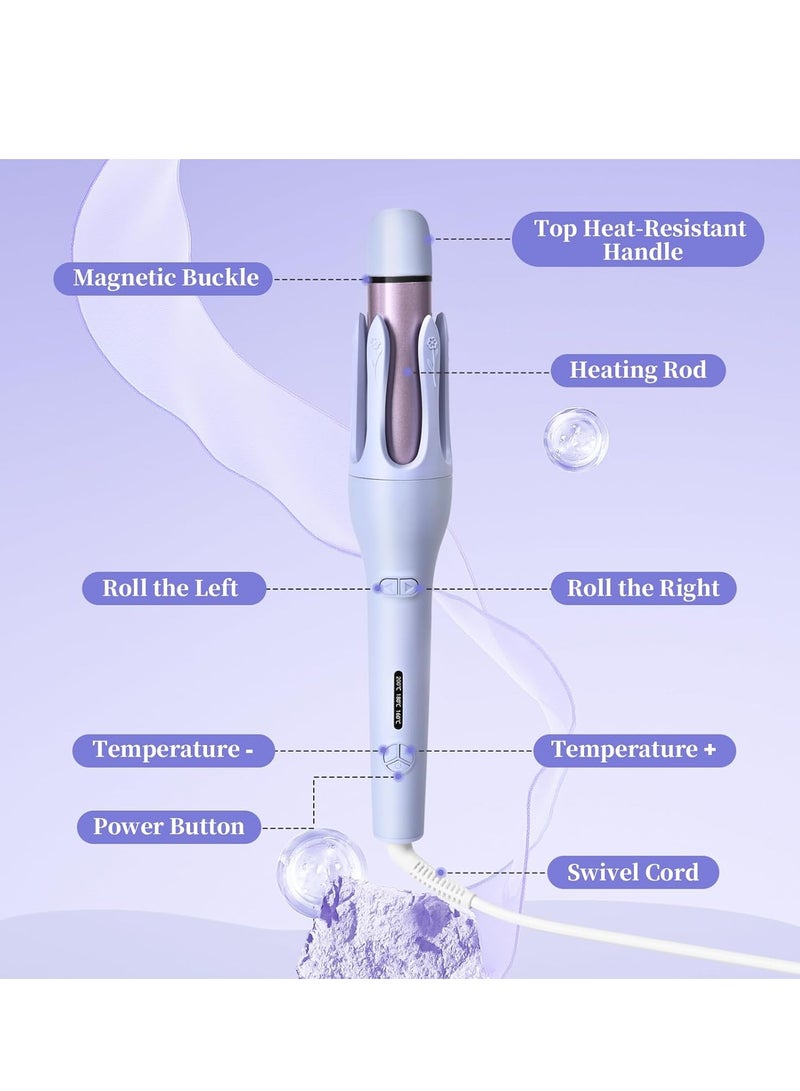 Beauenty 32mm Automatic Curling Iron and Straightener 2 in 1, Fast Heat-up, Long-lasting Style, Ionic Curler, Purple - Image 3