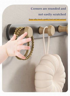DUNISO Coat Hooks Wall Mounted, multifunctional heavy duty clothes hanger,  modern wooden wall mounted clothes hanger，with 6 hooks, waterproof and rust proof, suitable for kitchen, bedroom, bathroom, entrance hall  - Image 4