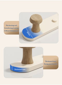 DUNISO Coat Hooks Wall Mounted, multifunctional heavy duty clothes hanger,  modern wooden wall mounted clothes hanger，with 6 hooks, waterproof and rust proof, suitable for kitchen, bedroom, bathroom, entrance hall  - Image 2