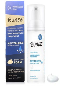 BUNEE Minoxidil and Biotin Enriched Hair Regrowth Foam, Combating Hair Loss with 5% Minoxidil Power, Boosted by Ginseng Extract for Accelerated Scalp Growth, 60ml.  - Image 4