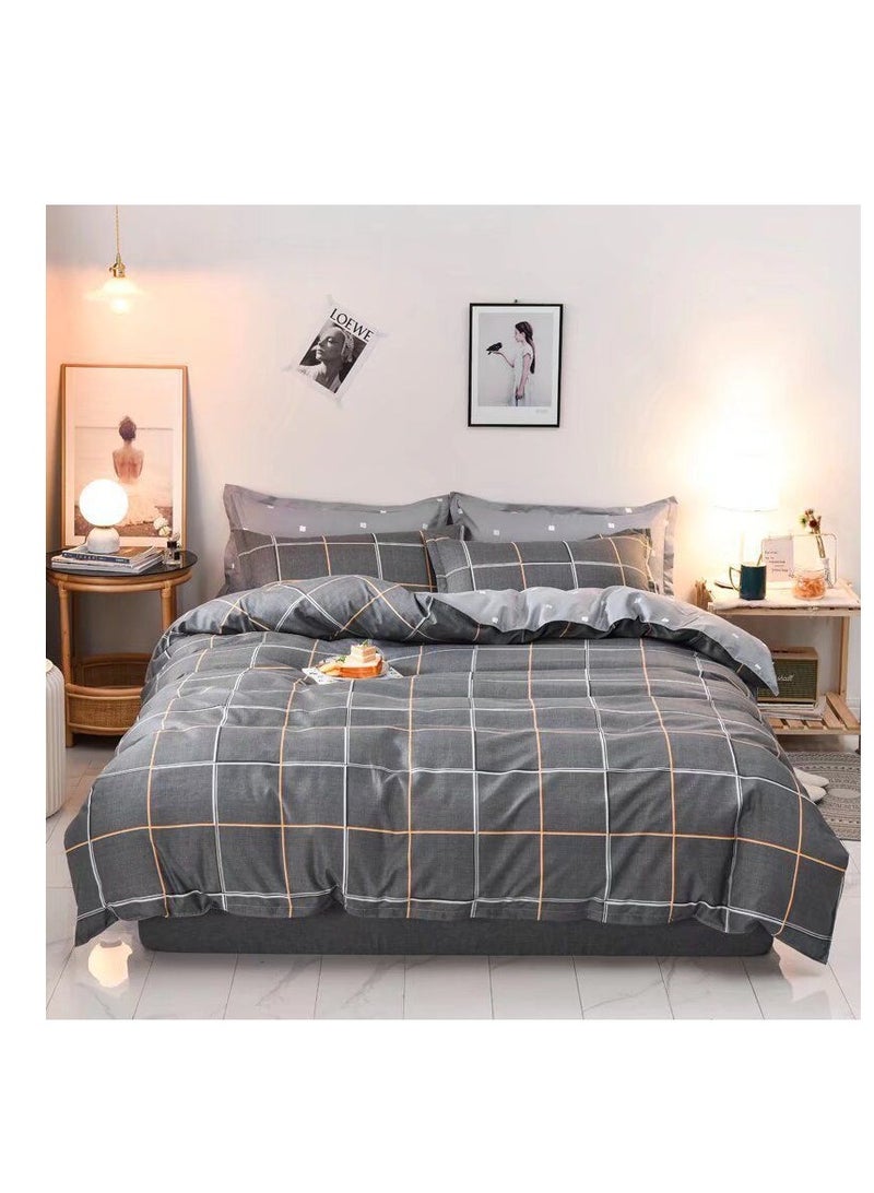 4pcs Soft & Breathable Cotton Single Comforter for All Seasons Duvet inserted bedding set 