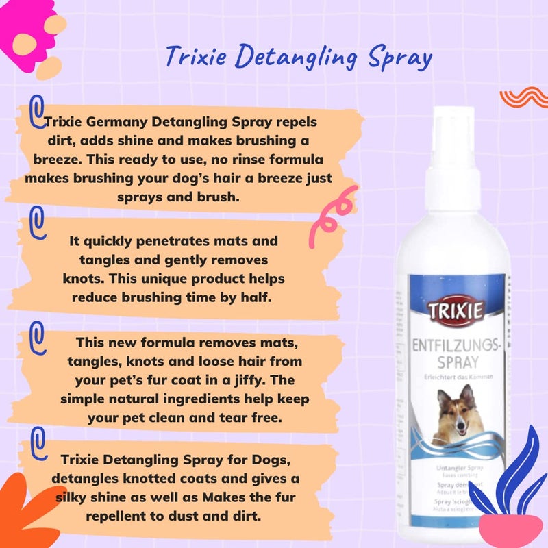 Trixie :-Detangling Spray for Dogs|Non-Toxic, Odourless and Non-Greasy Spray|Removes Knots Tangles, Mats and Loose Fur Easily|Makes The Fur Repellent to Dust, Dirt and Water 250 Milliliter - Image 5