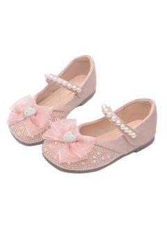 Generic Girls' leather shoes new style children's soft sole crystal princess shoes bow stage performance shoes  - Image 1
