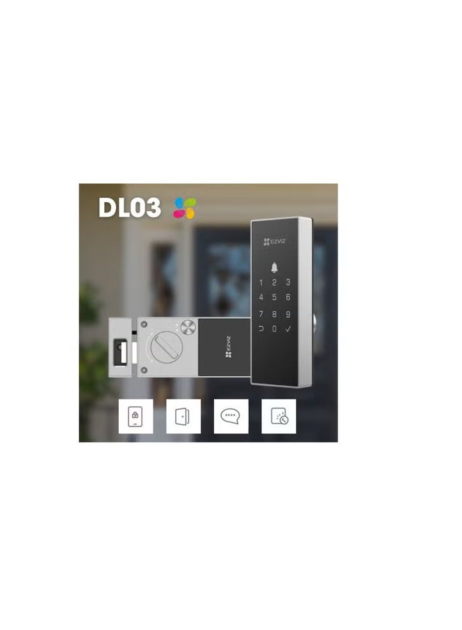 EZVIZ EZVIZ DL03 PRO Smart Rim Lock - Bluetooth & Wi-Fi Enabled, Multi-Method Keyless Entry, Remote Control, Anti-Tamper Alerts  - Image 2