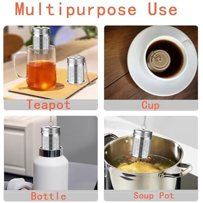 Duomama Stainless Steel Tea Infuser Strainer With Drip Tray And Chain Hook  Fine Mesh Filter For Loose Tea In Teapot Mug Or Cup  Convenient Brewing Solution - Image 3