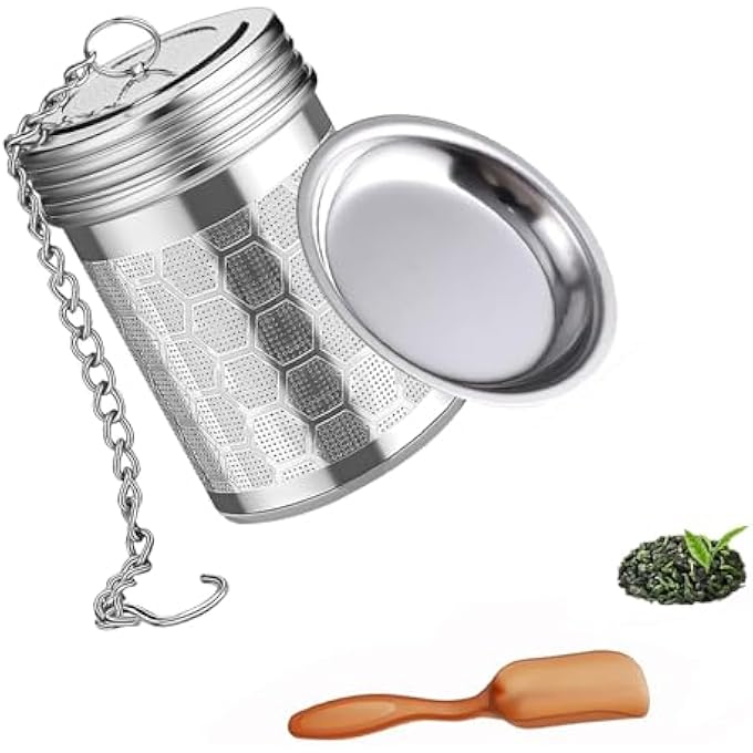 Duomama Stainless Steel Tea Infuser Strainer With Drip Tray And Chain Hook  Fine Mesh Filter For Loose Tea In Teapot Mug Or Cup  Convenient Brewing Solution - Image 1