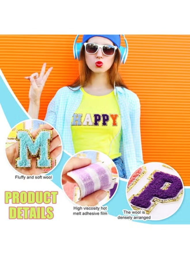 fantasize رقع ملابس، رقع حروف، 26 قطعة رقع حروف شنيلي قابلة للكي، رقع الأبجدية A-Z، رقع حروف لمستلزمات الأعمال اليدوية (2.8 بوصة) - Image 3