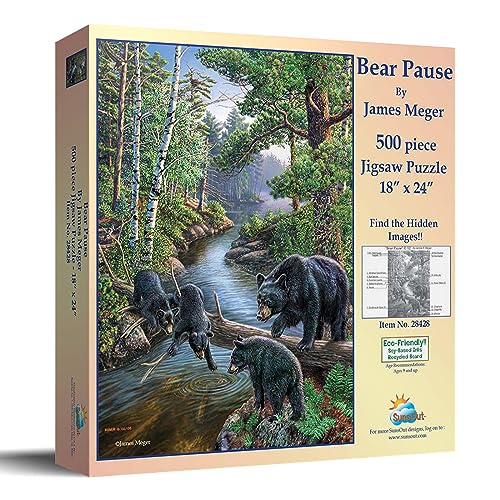 SUNSOUT INC Bear Pause 500 pc Jigsaw Puzzle by Artist James Meger Finished Size 18 x 24 MPN 28428 - Image 5