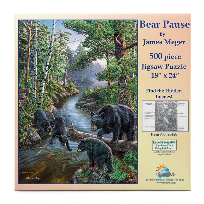SUNSOUT INC Bear Pause 500 pc Jigsaw Puzzle by Artist James Meger Finished Size 18 x 24 MPN 28428 - Image 4