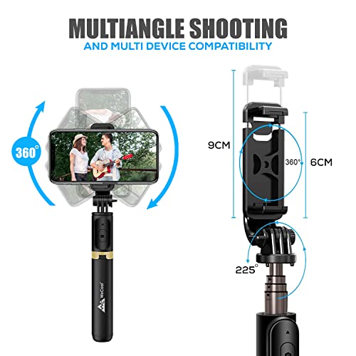 WeCool Quadripod Selfie Stick Extendabable Upto 40Inches with 360 Rotational Mobile Holder,Rechargeble Bluetooth Remote,inbuild 1/4" Screw for Wide Compatibility - Image 4