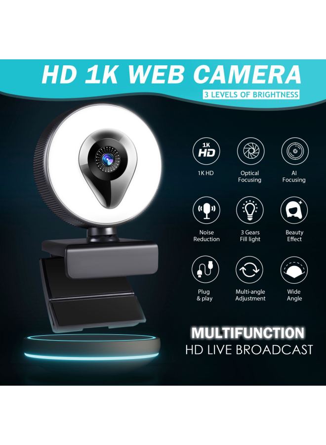 4k Private Model Beauty Auto Focus 1080p Computer Camera HD Touch USB Live Webcam2k Light-Colour:8808-water Drops-1080p - Image 4