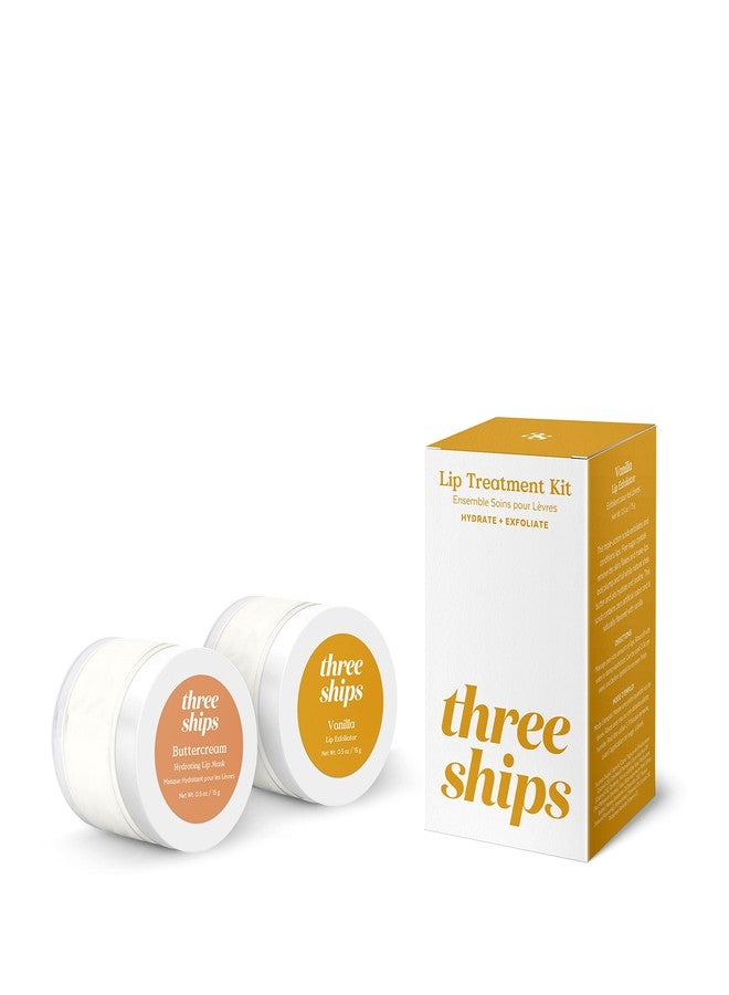 Three Ships Lip Treatment Kit - Buttercream Hydrating Lip Mask and Vanilla Lip Exfoliator - Soothing Natural Lip Care for Dry, Damaged Lips - As Seen on Dragons’ Den, 2 x 15g - Image 1