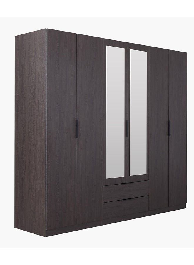 Home Box Veneto 6-Door Wardrobe with 2 Drawers and Mirrors - Image 4