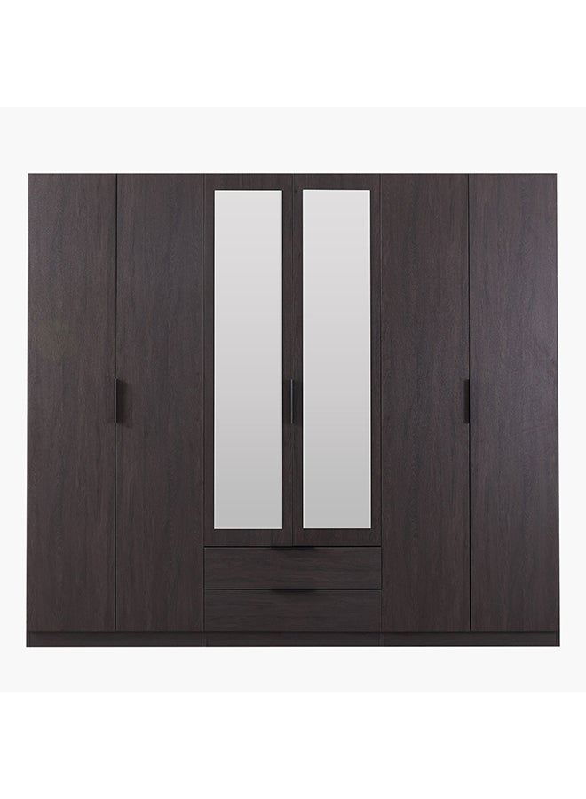 Home Box Veneto 6-Door Wardrobe with 2 Drawers and Mirrors - Image 5