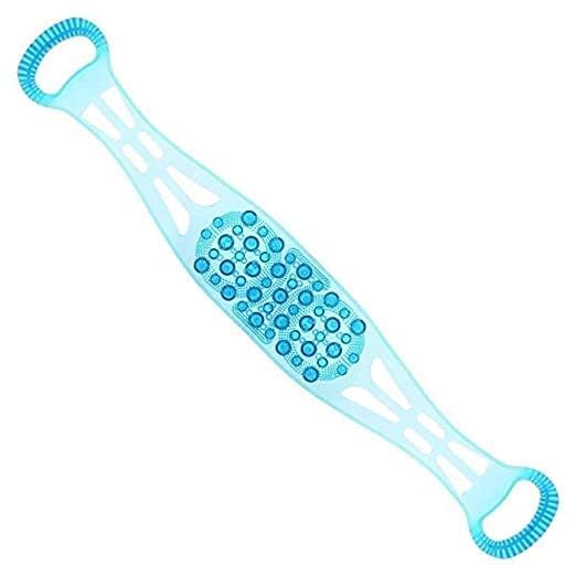 HOMETIC Silicone Dual Sided Back Scrubber Brush and Massager FootSole Cleaner Shower Bath Belt - Image 1