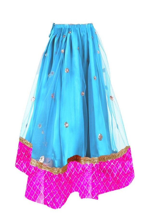 HIBA CREATIONS Baby Girl Sky Blue and pink lehenga choli 4-5 Years - Image 2