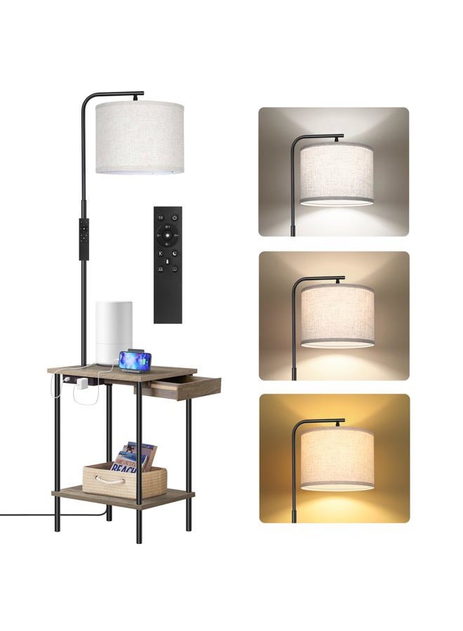 OUTON Floor Lamp with 2 Table Grey - Image 1