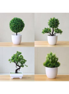 Haidue 4 Pcs Artificial Plant With Pot Green  - Image 1