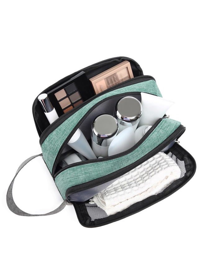 Yeiotsy Small Toiletry Bag for Children, Color Clash Durable Mesh Travel Toiletry Bag for Kids Short Trips Camping Hiking Outdoors Shower Bag (Green) - Image 2