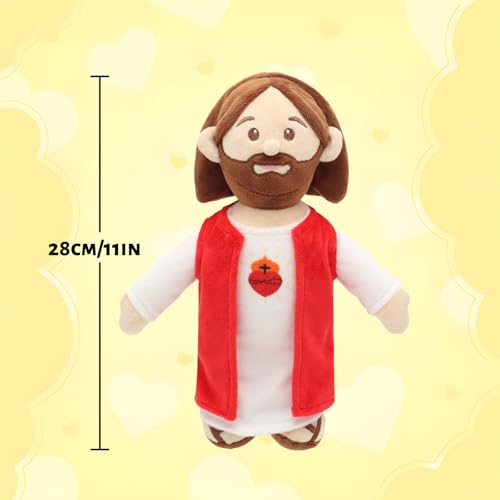 Yelakey 11 Jesus Plush Heart of Jesus Doll for Kids Jesus Stuffed Doll for Church Sunday School and Easter Gift Baptismal Keepsake - Image 5