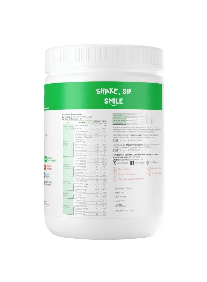 Little Joys Chocolate Nutrimix 350g Powder|2-6 Year|No Refined Sugar|with 24 essential Vitamin & mineral|6g protein per serving|Supports Healthy Growth & Boosts Immunity|with Ragi,Bajra,Almonds & Oats - Image 4