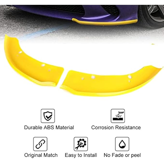 sosega Front Bumper Lip Splitter Protector Compatible with Dodge Charger Hellcat/SRT 392 / Scat Pack/RT Scat Pack/GT/RT (Yellow) - Image 5