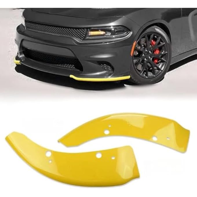 sosega Front Bumper Lip Splitter Protector Compatible with Dodge Charger Hellcat/SRT 392 / Scat Pack/RT Scat Pack/GT/RT (Yellow) - Image 1
