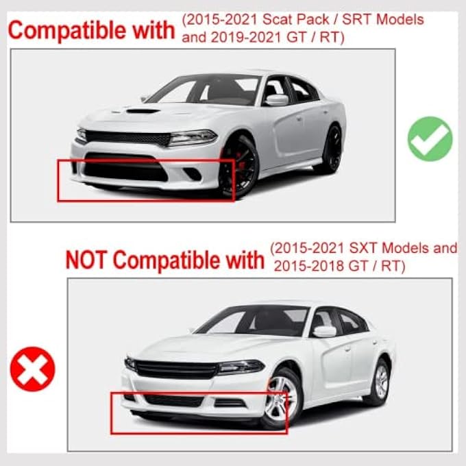 sosega Front Bumper Lip Splitter Protector Compatible with Dodge Charger Hellcat/SRT 392 / Scat Pack/RT Scat Pack/GT/RT (Yellow) - Image 3