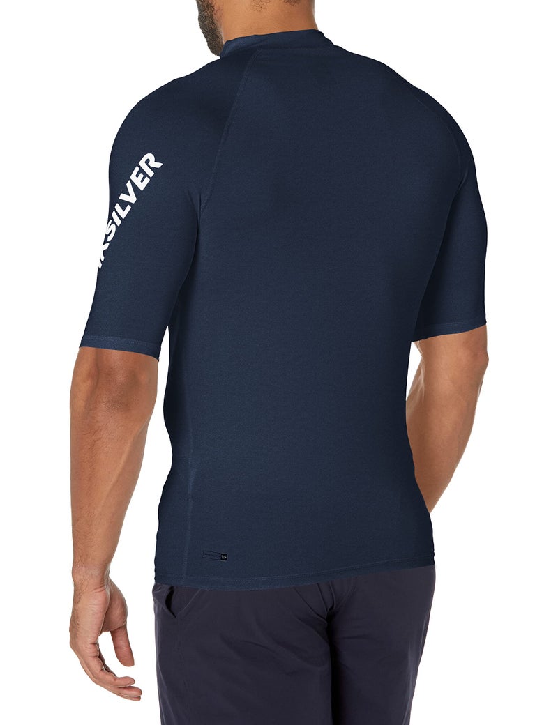 Quiksilver mens All Time Short Sleeve Rashguard Upf 50 Sun Protection Surf Rash Guard Shirt, Navy Blazer, Medium US - Image 2