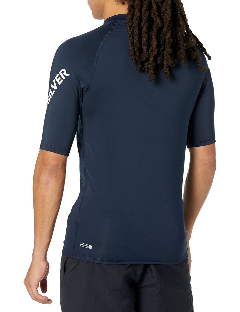 Quiksilver mens All Time Short Sleeve Rashguard Upf 50 Sun Protection Surf Rash Guard Shirt, Navy Blazer, Medium US - Image 5