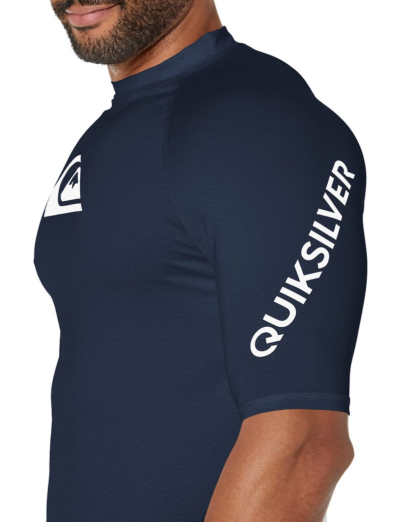 Quiksilver mens All Time Short Sleeve Rashguard Upf 50 Sun Protection Surf Rash Guard Shirt, Navy Blazer, Medium US - Image 3