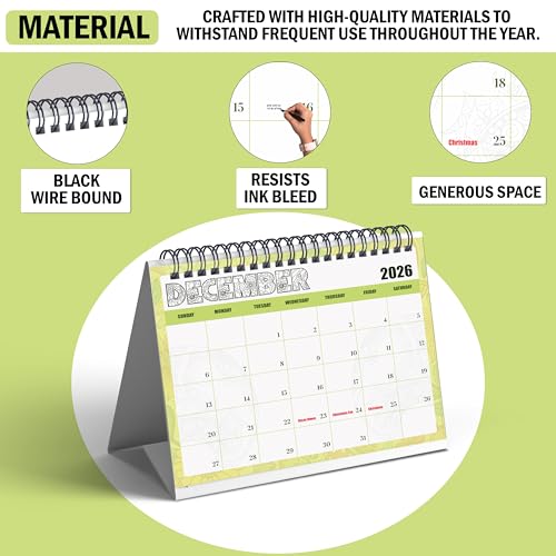 True Flair Trueflair Table Desk Calendar 2026, A5 Size, For Home And Office Use, Study Planner And Daily Tracking Organiser (Design 1) - Image 4